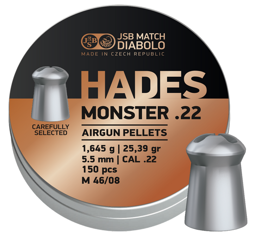 JSB HADES MONSTER .22 CALIBER 25.39GR PELLETS 546390-150