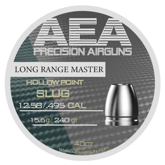 AEA LONG RANGE MASTER HOLLOWPOINT SLUGS .495 CALIBER 240GR 40CT - Please note that all ammo sales are final