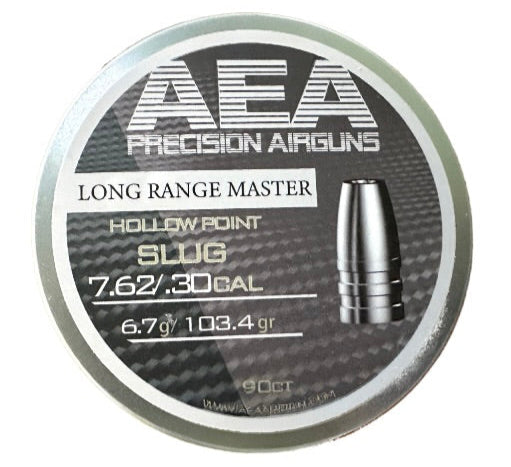 AEA LONG RANGE MASTER HOLLOWPOINT SLUGS .30 CALIBER 103.4GR 90CT- Please note that all ammo sales are final