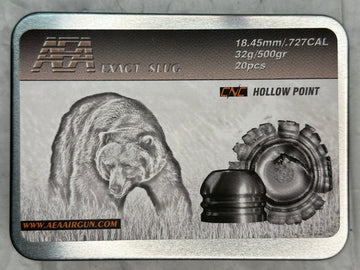 AEA .72 CAL, 500GR CNC HOLLOWPOINT SLUGS - Please note that all ammo sales are final.
