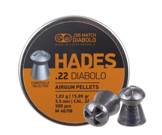 JSB HADES DIABOLO .22 CALIBER 15.89GR PELLETS 546290-500