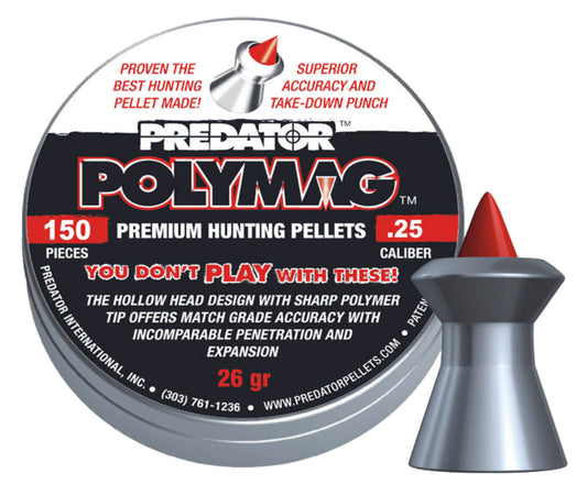 PREDATOR POLYMAG .25 CALIBER 26GR PELLETS 1004-01-150