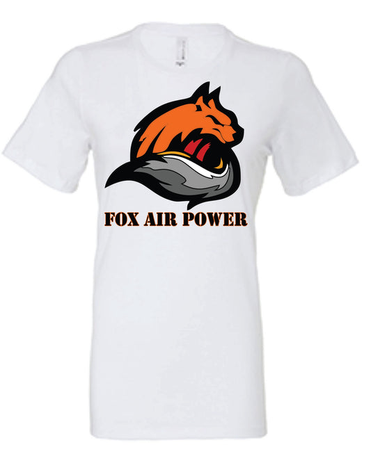 FOX AIR POWER WOMANS SHORT SLEEVE T-SHIRT, BLACK, WHITE, PASTEL & HOT PINK