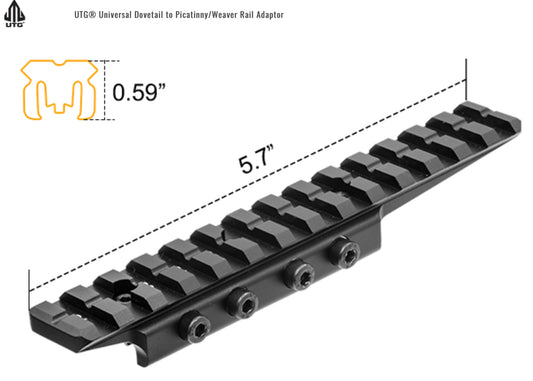 UTG UNIVERSAL DOVETAIL TO PICATINNY/WEAVER RAIL ADAPTER - MNT-DTW145