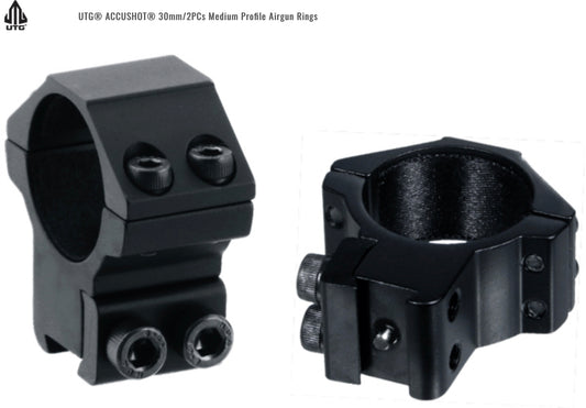 UTG ACCUSHOT 30MM / 2PCs MEDIUM PROFILE DOVETAIL RINGS - RGPM-30M4
