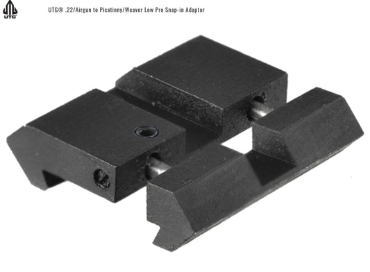 UTG 11MM DOVE TAIL TO PICATINNY/WEAVER LOW PROFILE SNAP IN ADAPTER - MNT-DT2PW01