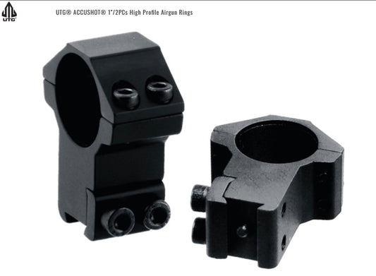 UTG ACCUSHOT 1’’ / 2PCs HIGH PROFILE 11MM DOVETAIL RINGS - RGPM-25H4
