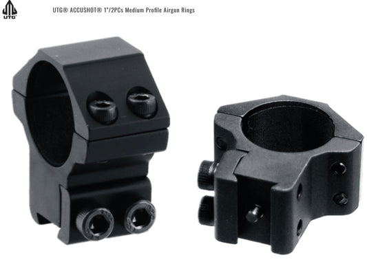 UTG ACCUSHOT 1” / 2PCs MEDIUM PROFILE 11MM DOVETAIL RINGS - RGPM-25M4