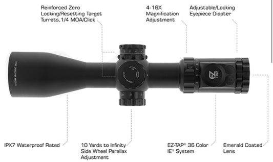 UTG OP3 4-16X44 30MM COMPACT SCOPE, AO, IE, GLASS UMOA OP3-GM4164UMOA