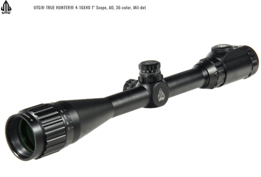 UTG® TRUE HUNTER® 4-16X40 1" SCOPE, AO, 36-COLOR, MIL-DOT SCP-U4164AOIEW