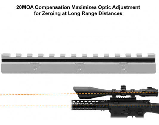 UTG SUPER SLIM 20MOA ELEVATED PICATINNY MOUNT, 13-SLOT