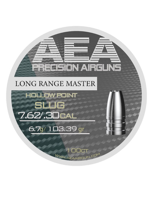 AEA LONG RANGE MASTER HOLLOWPOINT SLUGS .30 CALIBER 103.39GR 100CT- Please note that all ammo sales are final