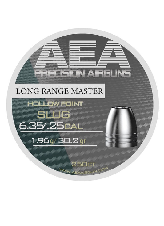 AEA LONG RANGE MASTER HOLLOWPOINT SLUGS .25 CALIBER 30.2GR 250CT- Please note that all ammo sales are final