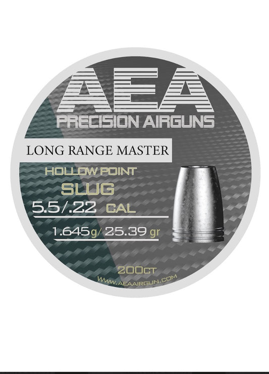 AEA LONG RANGE MASTER HOLLOWPOINT SLUGS .22 CALIBER 25.39GR 200CT- Please note that all ammo sales are final