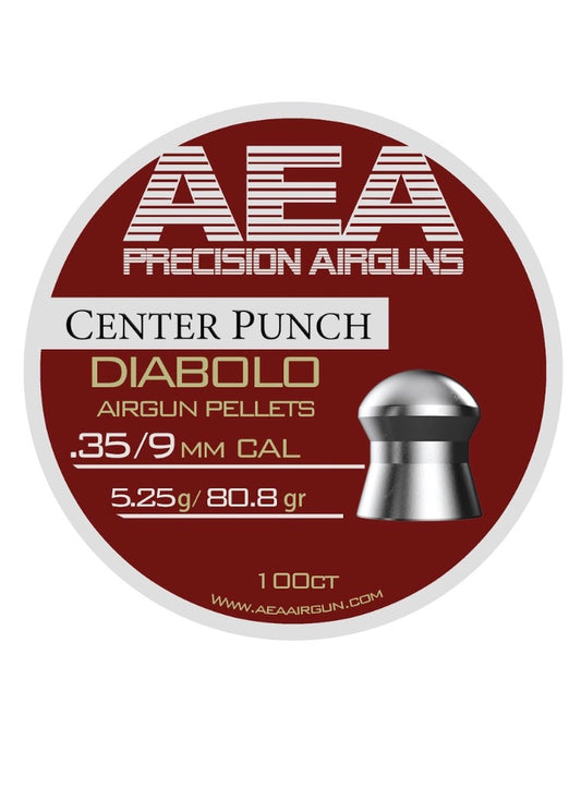 AEA CENTER PUNCH DIABOLO .35 CALIBER, 80.8GR AIRGUN PELLETS 100CT - Please note that all ammo sales are final.