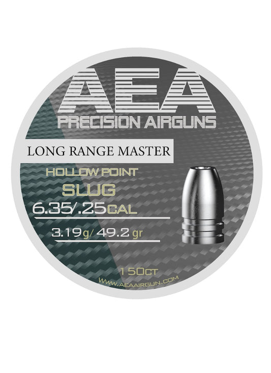 AEA LONG RANGE MASTER HOLLOWPOINT SLUGS .25 CALIBER 49.2GR 150CT- Please note that all ammo sales are final