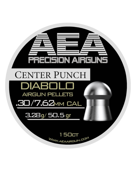 AEA CENTER PUNCH DIABOLO .30 CALIBER, 50.5GR AIRGUN PELLETS 150CT - Please note that all ammo sales are final.