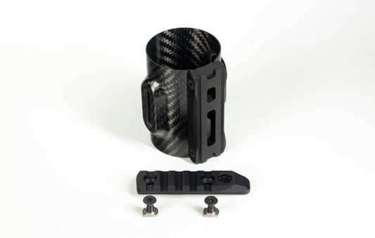 52mm Carbon Fiber Tri-Rail w/5 Slot Pic Rail w/ integrated QD swivel