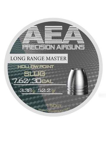 AEA LONG RANGE MASTER HOLLOWPOINT SLUGS .30 CALIBER 52.2GR 150CT- Please note that all ammo sales are final