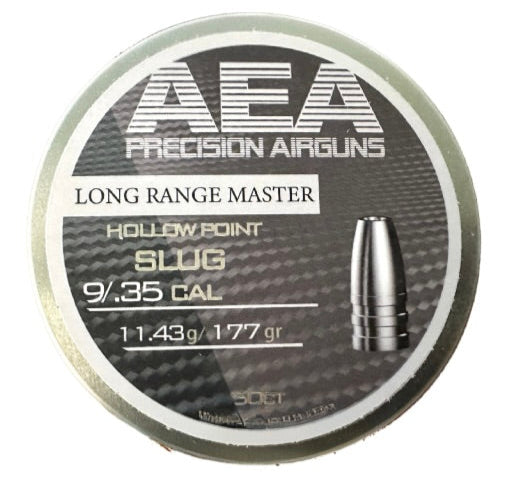 AEA LONG RANGE MASTER HOLLOWPOINT SLUGS .35 CALIBER 177GR 50CT - Please note that all ammo sales are final