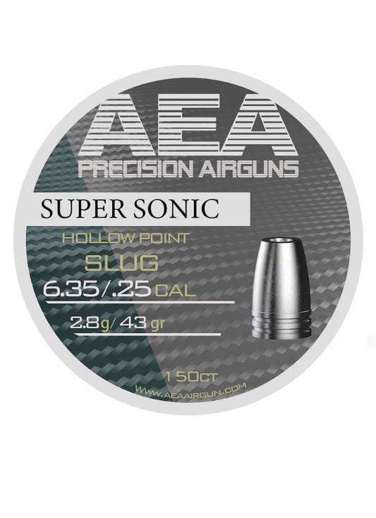 AEA SUPER SONIC HOLLOWPOINT SLUGS .25 CALIBER 43GR 150CT - Please note that all ammo sales are final