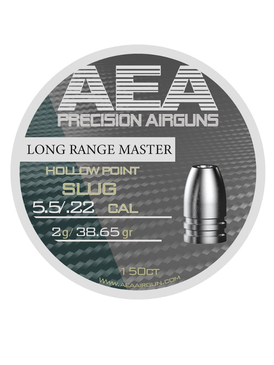 AEA LONG RANGE MASTER HOLLOWPOINT SLUGS .22 CALIBER 38.65GR 150CT - Please note that all ammo sales are final