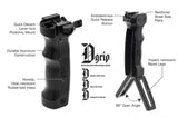 UTG D GRIP WITH AMBI. QUICK RELEASE DEPLOYABLE BIPOD MNT-DG02Q