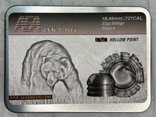 AEA .72 CAL, 500GR CNC HOLLOWPOINT SLUGS - Please note that all ammo sales are final.