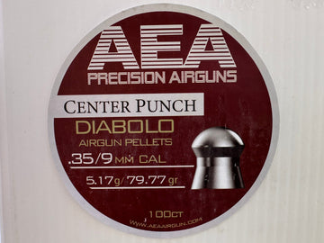 AEA CENTER PUNCH DIABOLO .35 CALIBER, 79.77GR AIRGUN PELLETS 100CT - Please note that all ammo sales are final.