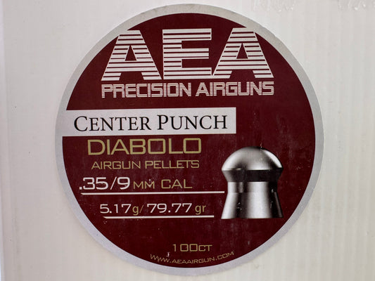 AEA CENTER PUNCH DIABOLO .35 CALIBER, 79.77GR AIRGUN PELLETS 100CT - Please note that all ammo sales are final.