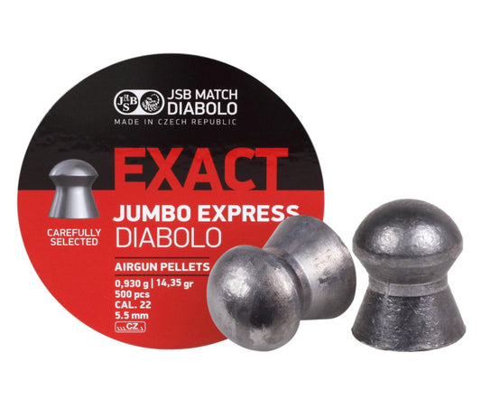 JSB EXACT JUMBO EXPRESS DIABOLO .22 CALIBER 14.35GR PELLETS 546277-500