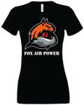 FOX AIR POWER WOMANS SHORT SLEEVE T-SHIRT, BLACK, WHITE, PASTEL & HOT PINK