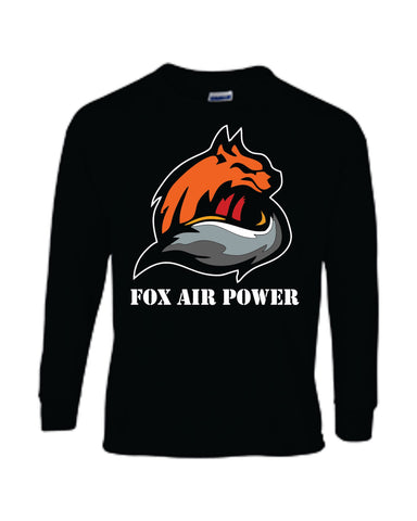 FOX AIR POWER LONG SLEEVE T-SHIRT, BLACK & WHITE